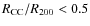 $R_{\rm CC}/R_{200}<0.5$