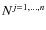 $N^{j=1,\ldots, n}$
