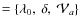 $=\{\lambda_0,~ \delta, ~ {\cal V}_a\}$