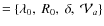 $=\{\lambda_0,~ R_0, ~ \delta, ~ {\cal V}_a\}$