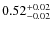 $\rm0.52^{+0.02}_{-0.02}$