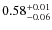 $\rm0.58^{+0.01}_{-0.06}$