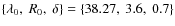 $\{\lambda_0,~ R_0,~ \delta \}=\{
38.27,~ 3.6,~ 0.7\}$