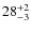 $\rm 28^{+2}_{-3}$