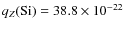 $q_Z({\rm Si})=38.8\times10^{-22}$