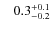 $\;\;\;0.3^{\rm +0.1}_{-0.2}$