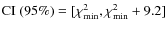 ${\rm CI}~(95\%)=[\chi^2_{\rm min}, \chi^2_{\rm min}+9.2]$