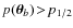 ${p} (\vec{\theta}_b)\!>\!{p}_{1/2}$