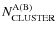 $N_{\rm CLUSTER}^{\rm A(B)}$