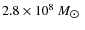 $2.8 \times 10^{8}~M_{\hbox{$\odot$ }}$