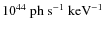 $10^{44} {\rm ~ph~s^{-1}~keV^{-1}}$