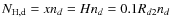$N_{\rm H,d}=xn_d=Hn_d=0.1R_{d2}n_d$