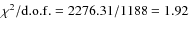 $\chi^2/{\rm d.o.f.} = 2276.31/1188=1.92$