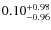 $\rm0.10^{+0.98}_{-0.96}$