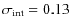 $\sigma_{\rm int} = 0.13$