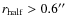 $r_{\rm half}>0.6\hbox{$^{\prime\prime}$ }$
