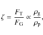 \begin{displaymath}\zeta=\frac{F_{\rm T}}{F_{\rm G}} \propto \frac{\rho_{\rm g}}{\rho_{\rm p}},
\end{displaymath}
