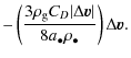 $\displaystyle - \left( \frac{3 \rho_{\rm g} C_D \vert\Delta{\vec{v}}\vert}{8 a_\bullet \rho_\bullet} \right)\Delta{\vec{v}}.$