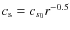 $c_{\rm s}=c_{s_0} r^{-0.5}$