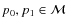 $p_0,p_1 \in \mathcal{M}$