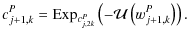$\displaystyle c_{j+1,k}^P = {\rm Exp}_{c_{j,2k}^P} \left( -\mathcal{U}\left(w_{j+1,k}^P\right)\right).$