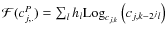 $\mathcal{F}(c_{j,.}^P) = \sum_l h_{l} {\rm Log}_{c_{j,k}}\left(c_{j,k-2^jl}\right)$