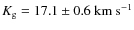 $K_{\rm g}=17.1 \pm 0.6~ \rm km~s^{-1}$