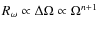 $R_\omega\propto \Delta\Omega\propto \Omega^{n+1}$