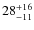 $28^{\rm +16}_{-11}$