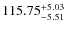 $ 115.75^{\rm + 5.03}_{- 5.51}$