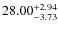 $ 28.00^{\rm + 2.94}_{- 3.73}$
