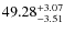 $ 49.28^{\rm + 3.07}_{- 3.51}$