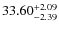 $ 33.60^{\rm + 2.09}_{- 2.39}$