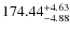 $ 174.44^{\rm + 4.63}_{- 4.88}$
