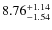 $ 8.76^{\rm + 1.14}_{- 1.54}$