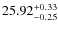 $25.92^{\rm + 0.33}_{- 0.25}$