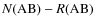 $N({\rm AB})-R(\rm {AB})$