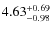 $ 4.63^{\rm + 0.69}_{- 0.98}$