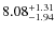 $ 8.08^{\rm + 1.31}_{- 1.94}$