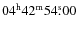 $04^{\rm h}42^{\rm m}54\rlap{.}{^{\rm s}}00$