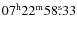 $07^{\rm h}22^{\rm m}58\rlap{.}{^{\rm s}}33$