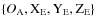 $\left \{O_{\rm A}, {\rm X}_{\rm E}, {\rm Y}_{\rm E}, {\rm Z}_{\rm E}\right \}$