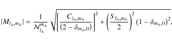\begin{displaymath}\vert M_{l_{\rm A},m_{\rm A}}\vert=\frac{1}{{\mathcal N}_{l_{...
...m_{\rm A}}}{2}\right)^2\left(1-\delta_{m_{\rm A},0}\right)^2},
\end{displaymath}