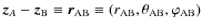 $\vec{z}_A-\vec{z}_{\rm B}\equiv{\vec r}_{\rm AB}\equiv(r_{\rm AB},\theta_{\rm AB},\varphi_{\rm AB})$