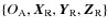 $\left\{O_{\rm A},\vec{X}_{\rm R},\vec{Y}_{\rm R},\vec{Z}_{\rm R}\right\}$