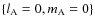 $\left\{l_{\rm A}=0,m_{\rm A}=0\right\}$