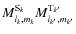 $M_{l_k,m_k}^{{\rm S}_k}M_{l_{k{'}},m_{k{'}}}^{{\rm T}_{k{'}}}$