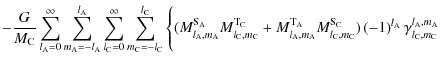 $\displaystyle -\frac{G}{M_{\rm C}}\sum_{l_{\rm A}=0}^{\infty}\sum_{m_{\rm A}=-l...
...})\left(-1\right)^{l_{\rm A}}\gamma_{l_{\rm C},m_{\rm C}}^{l_{\rm A},m_{\rm A}}$