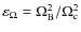 $\varepsilon_{\Omega}={\Omega_{\rm B}^2}/{\Omega_{\rm c}^{2}}$