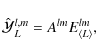 \begin{displaymath}
\hat{\cal Y}_L^{l,m}=A^{lm}E^{lm}_{\langle L\rangle },
\end{displaymath}